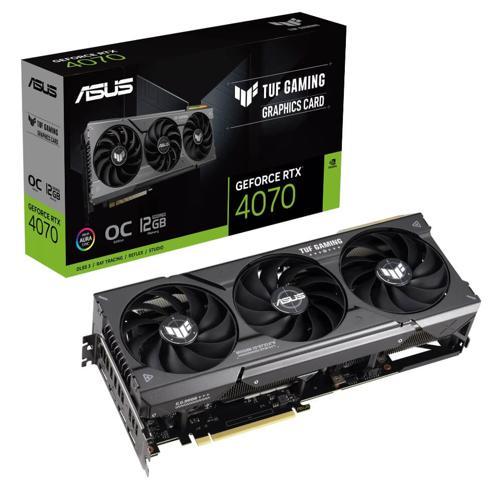 GeForce RTX 4070 搭載 グラフィックスカードGeForce RTX 4070 搭載 グラフィックスカードTUF-RTX4070-O12G-GAMINGG.P.U.GeForce RTX 4070接続バスPCI Express 4.0×16メモリ容量12GB GDDR6X出力DisplayPort 1.4a×3出力HDMI 2.1×1コアクロックOC mode : 2580 MHz、Default mode : 2550 MHz(Boost)メモリクロック21 Gbpsメモリバス192 bit補助電源コネクター8 pin×1ボードサイズ301×139×63 mm最新情報につきましてはメーカーHPにてご確認くださいませ。◆◆ご注文前に必ずご確認ください◆◆・製品デザイン及び付属品・色・仕様等は予告なく変更される場合があります。(例:チップ配列含む基盤デザイン、色合い、マニュアルDL化など)・ご注文時や出荷時に仕様の指定はお承り致しておりません。(例:チップ構成やBIOSのリビジョンなど)・仕様変更に伴う交換、ご返品につきましてはお受けできません・万が一初期不良が発生した場合は交換・返品等の対応をさせていただきます。 対応保証期間が過ぎた場合は原則、有償修理扱いとなりますのでご注意下さい。・対応機種間違いなどの返品・交換には一切応じられません。予めよくご確認の上お求めください。・メーカー製/ブランドPCへの取付けに関しましては弊社にて動作保証が出来ませんので自己責任にてお取り付けください。・製品特性上、随時仕様詳細が変更する場合もございます。最新情報はメーカーサイトを必ずご確認下さい。・同一商品多数ご要望の方はご注文前に予めご連絡頂きますようお願いいたします。・商品開封後の返品はご遠慮頂いておりますので予めご了承くださいませ。・ご予約・お取寄せ商品等は入荷後随時配送となりますので、着日指定はご遠慮下さい。