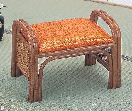 ラタンチェア金襴座椅子朱ハイタイプ...