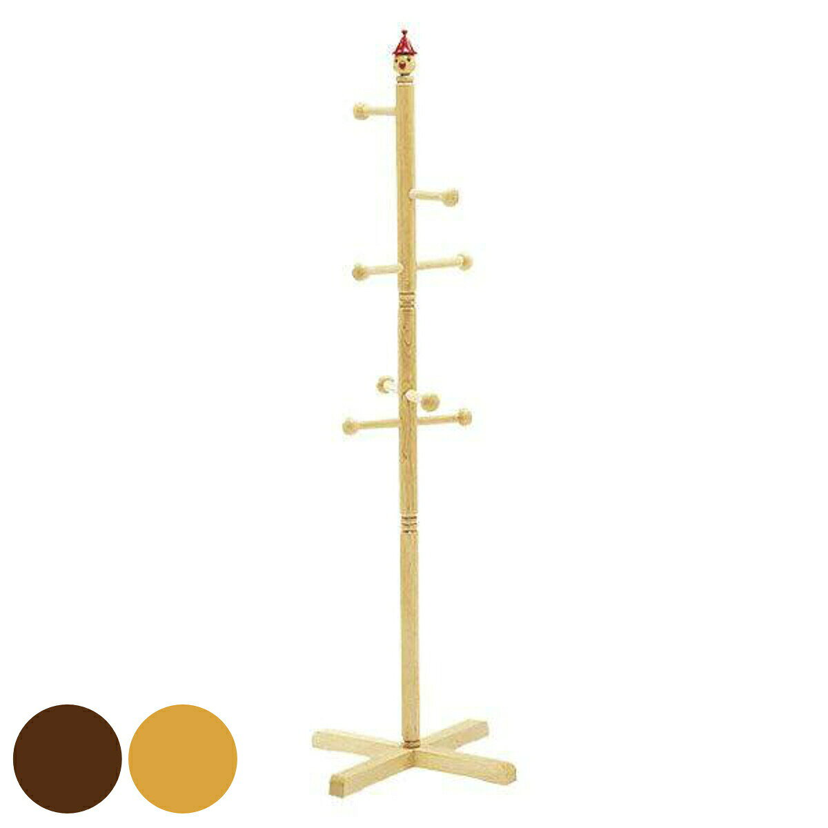 ジュニアハンガー ピエロ ポールハンガー 天然木 高さ132.5cm （ ハンガーラック 子供用 キッズ バ コートハンガー ッグ掛け 洋服掛け 木製 ぴえろ かわいい 幼児 収納 ）【GWM】