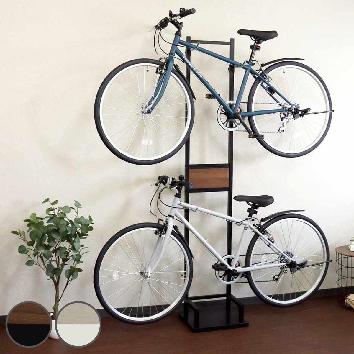 自転車スタンド 2台用 室内用 6段階高さ調整 （ サイクルスタンド ラック ディスプレイ…