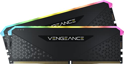 CORSAIR VENGEANCE RGB RS DDR4 メモリ 32GB（16GB2）最大3200MHz対応 Intel XMP対応 CL16 デスクトップPC用 ブラック CMG32GX4M2E3200C16