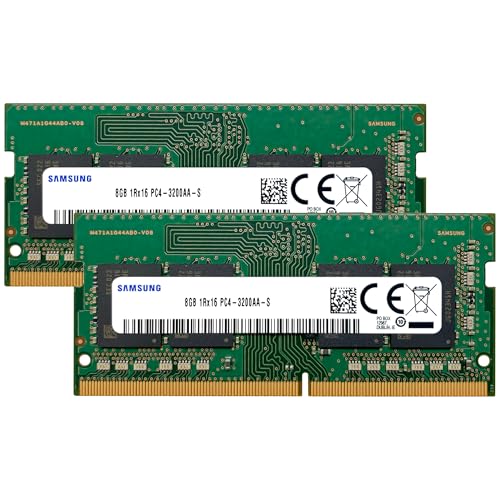 Samsung 16GB (2x8GB) DDR4 3200MHz PC4-25600 (PC4-3200AA) CL22 SODIMM 1Rx16 シングルランク 1.2V 260ピン ノートパソコン、ノートブックRAMメモリ