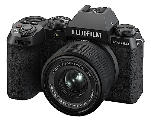 富士フイルム(FUJIFILM) ミラーレスデジタルカメラ X-S20 レンズキット(XC15-45) ボディ内手ブレ補正 Vlog モード搭載 従来機の2倍以上の撮影可能枚数(800枚) AUTO被写体検出 大型グリップ F X-S20LK-1545 ブラック