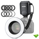 Godox ML-150II マクロ LED リング フラッシュ スピードライト GN12 0.1-2s リサイクル時間 5800K±200K ソニー キャノン ニコン 富士 オリンパス パナソニック デジタル一眼レフカメラ用 ビデオ制作、動植物写真用