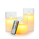 AnnTec LEDキャンドルライト クリアガラスホワイト ロウソク 本物の炎のようにゆらめく3点セット 暖色光 火を使わない ゆらゆら揺れる 安全 省エネ 専用リモコン付き 明るさ調整 電池式 LEDライトキャンドル