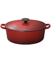 ル・クルーゼ(Le Creuset) 鋳物 ホーロー 鍋 ココット・オーバル 27 cm チェリーレッド ガス IH オーブン 対応 日本正規販売品