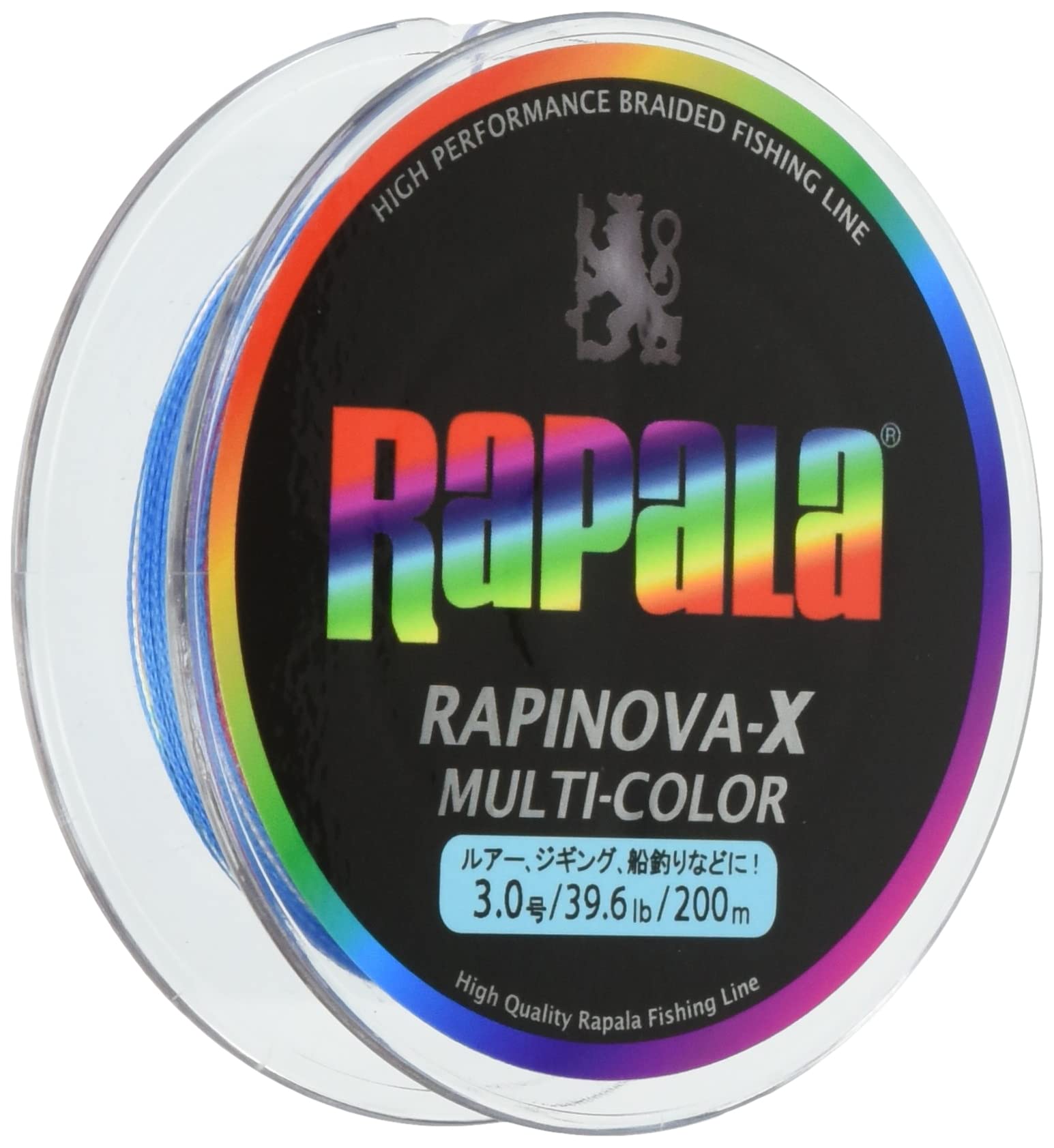 Rapala(ラパラ) PEライン ラピノヴァX マルチカラー 200m 3.0号 39.6lb 4本編み 10m毎に5色分け RXC200M30MC