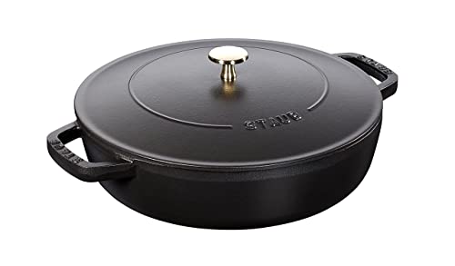 鋳物ホーロー鍋 ストウブ(Staub) 「 ブレイザー ソテーパン ブラック 24cm 」 両手 鋳物 ホーロー 鍋 浅型 すき焼き IH対応 日本正規販売品 Braiser 40511-473