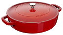 ストウブ(Staub) 「 ブレイザー ソテーパン チェリー 24cm 」 両手 鋳物 ホーロー 鍋 浅型 すき焼きIH対応 日本正規販売品 Braiser 4...