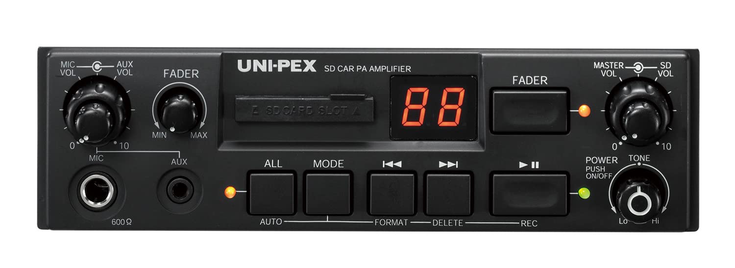 UNI-PEX ユニペックス 車載アンプ12V用20W / SDレコーダー付 NDS-202A