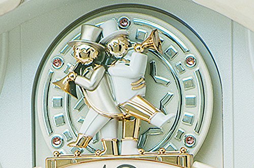 セイコークロック 掛け時計 からくり時計 電波時計 アナログ からくり トリプルセレクション メロディ 回転飾り アイボリーマーブル 模様 RE576A 3