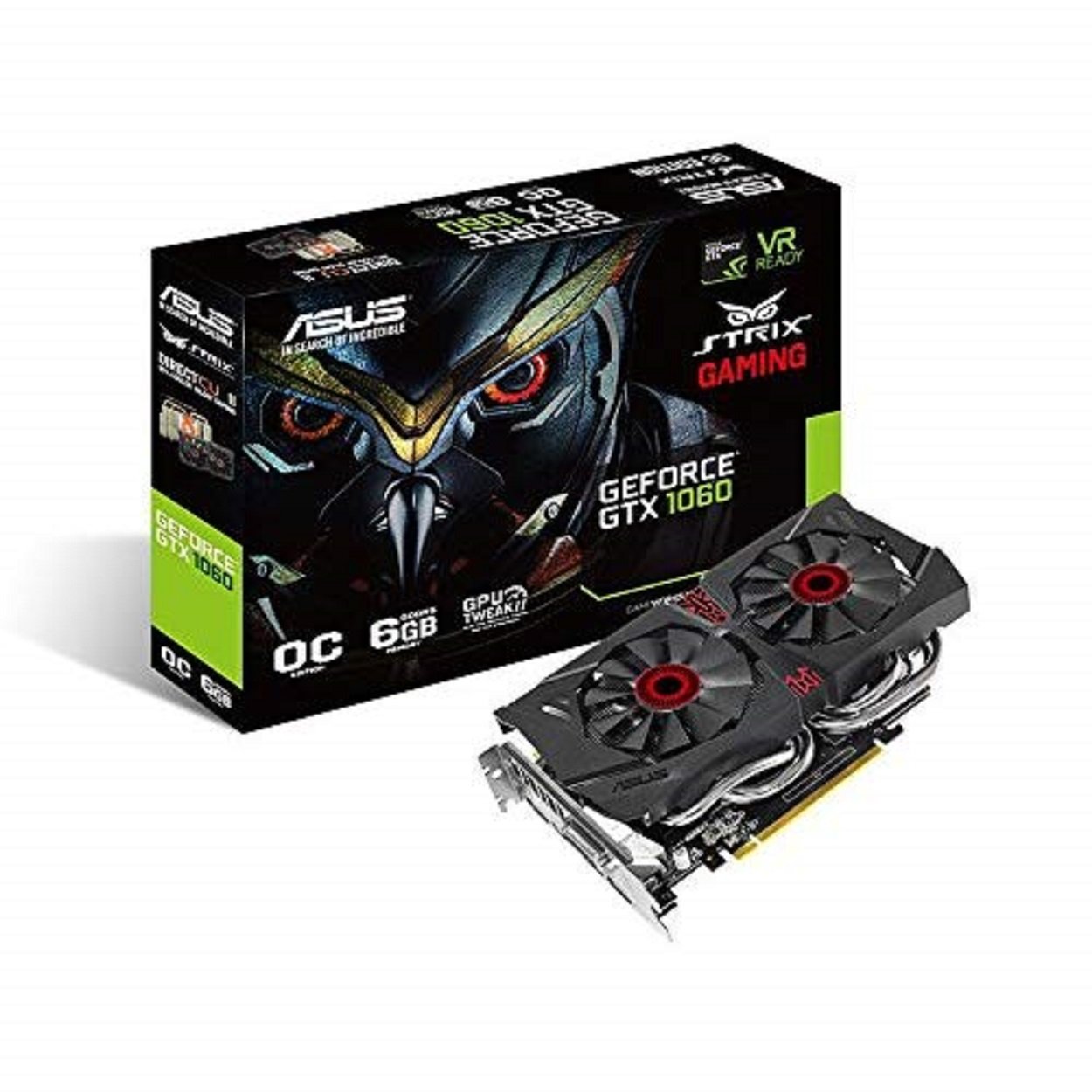 ASUS R.O.G. STRIXシリーズ NVIDIA GeForce GTX1060搭載ビデオカード オーバークロック メモリ6GB STRIX-GTX1060-DC2O6G