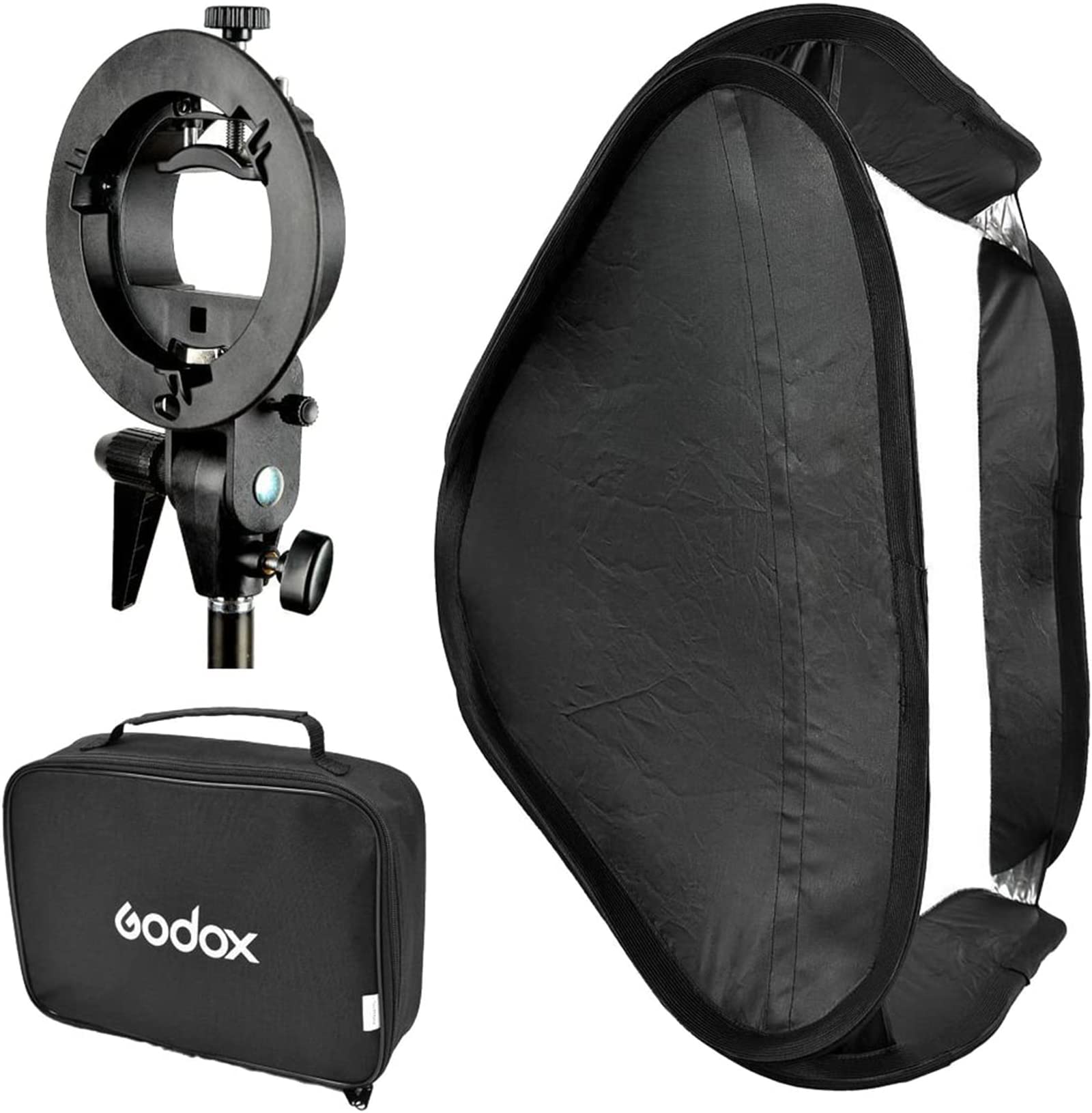 Godox ソフトボックス 80x80cm 折りたたみ フォトスタジオ用 多機能 快速収納 Sタイプフラッシュブラケ..