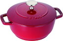 staub ストウブ 「 ワナベ チェリー S 16cm 」 両手 鋳物 ホーロー 鍋 炊飯 1合 IH対応 日本正規販売品 Wa-NABE 40501-003