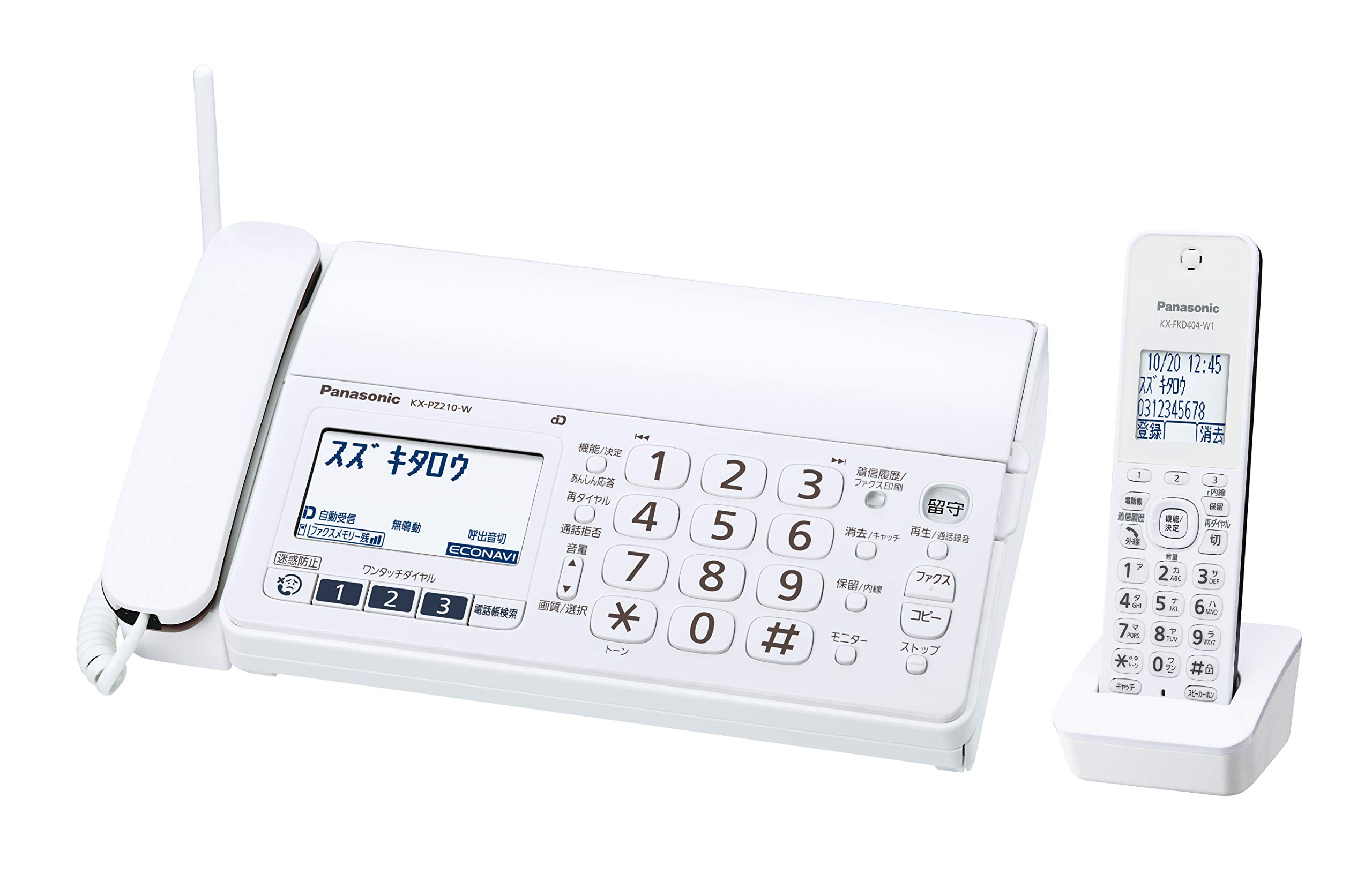 ѥʥ˥å ä ǥ륳ɥ쥹FAX ҵ1դ 1.9GHz DECT ۥ磻 KX-PZ210DL-W
