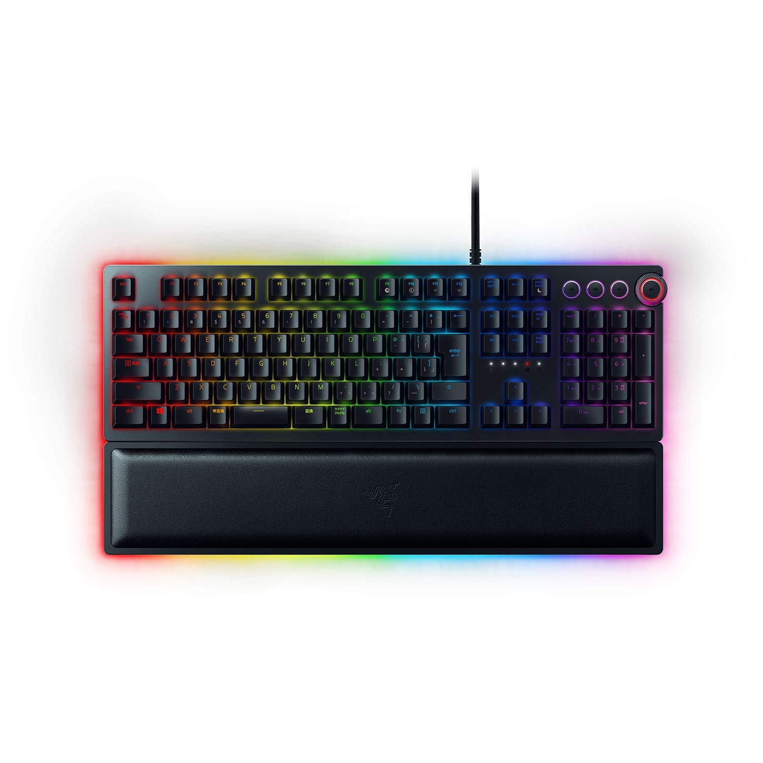 Razer Huntsman Elite JP ゲーミングキーボード 日本語配列 光学メカニカルスイッチ レザーレット製リストレスト付属 日本正規代理店保証品 RZ03-01870800-R3J1