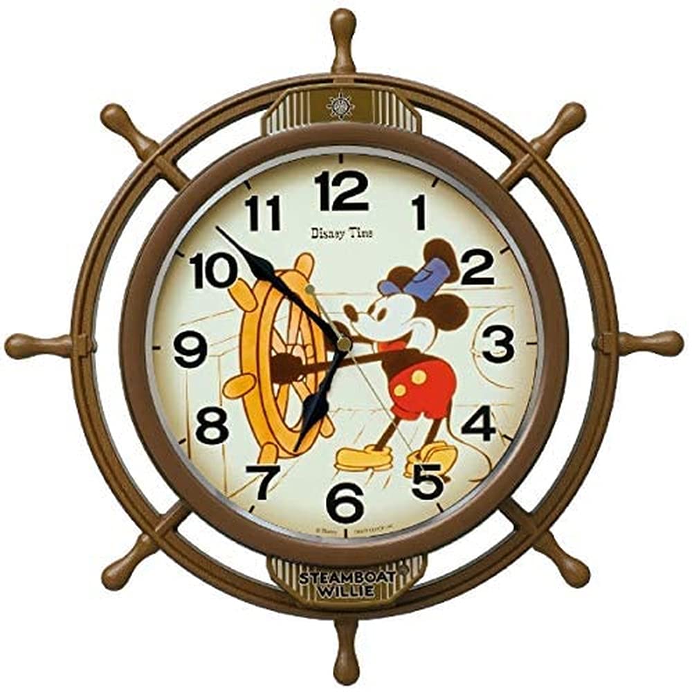 セイコークロック Seiko Clock 掛け時計 キャラクター ディズニーミッキーマウス 電波 アナログ 飾り振り子 茶 本体サイズ:39.6 39.6 6.1cm FW583A