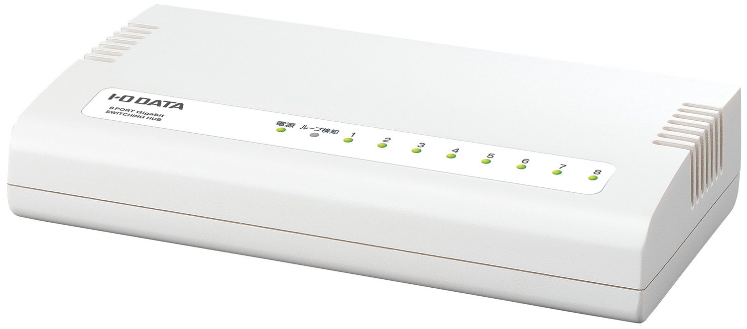 アイ・オー・データ スイッチングハブ 8ポート lanハブ 10/100/1000Mbps 対応 ギガビット 省電力機能搭載 マグネット付属 日本メーカー ETG-ESH08WCM