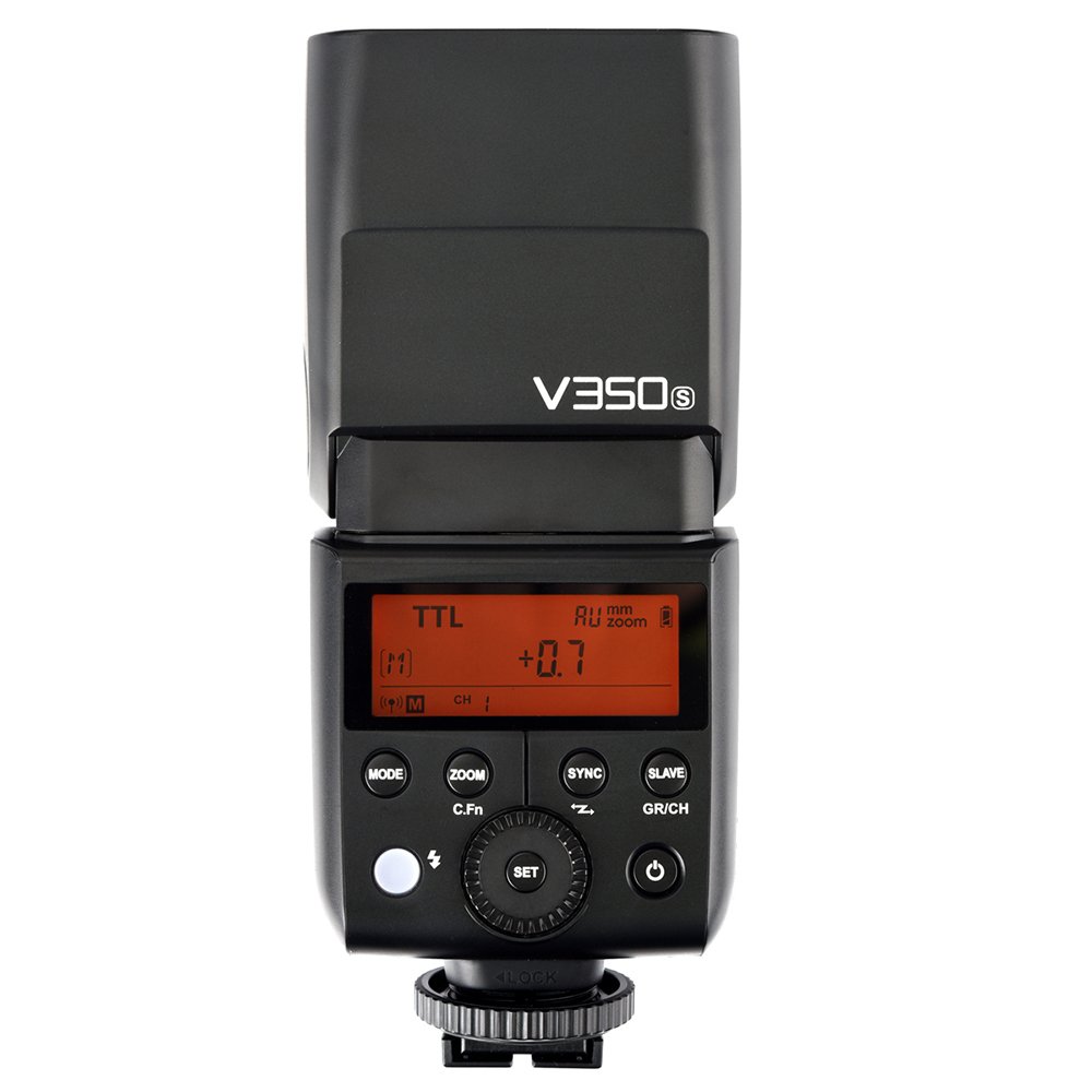 Godox V350S カメラフラッシュ ソニー用 技敵マーク付き Godox 2.4GXワイヤレスシステム TTL GN36 フルパワー発光500回以上 0.01〜1.7秒のリサイクルタイム 1/8000秒 2000mAh大容量電池 LCD液晶パネル 携帯便利 小型 Sonyカメラに対応 