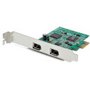 StarTech.com 2ポート FireWire 400増設PCI Expressカード PCIe接続IEEE1394a互換アダプタ Windows/Mac対応 PEX1394A2V2(2)