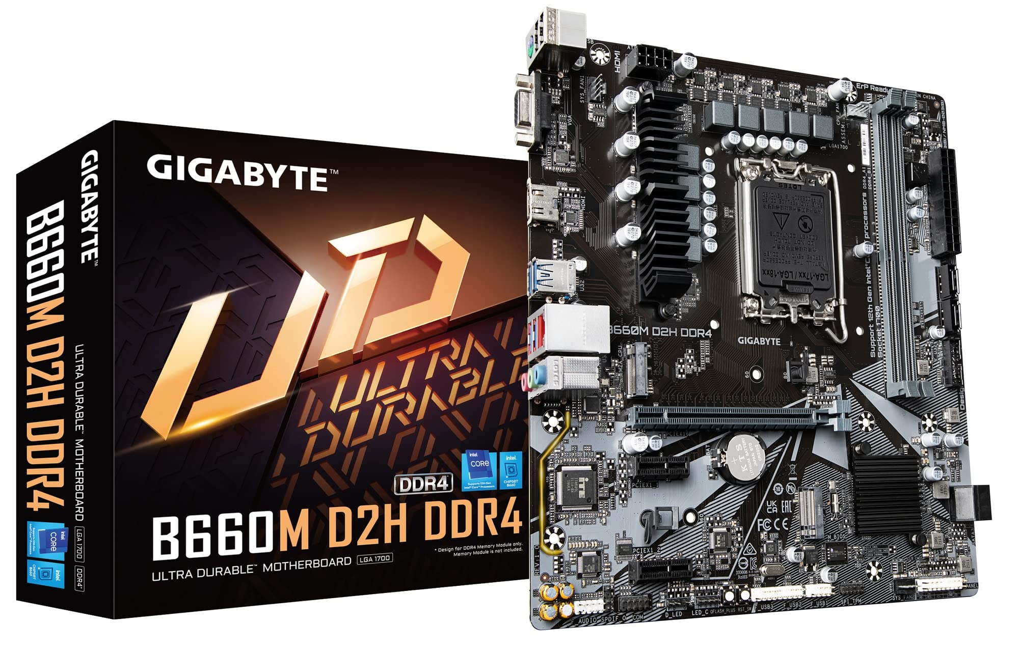 GIGABYTE B660M D2H DDR4 Rev.1.0 マザーボード Micro-ATX Intel B660チップセット搭載 MB5706 ブラック