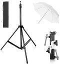 GODOX スタジオスタンドキット 撮影キット ライトスタンド 3m ホワイトアンブレラ 43インチ U型フラッシュブラケット 収納袋付き ロケ撮影 スタジオ撮...