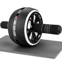 AUOPLUS 腹筋ローラー 膝マット付き アブホイール 静音 一輪 腹筋 トレーニング器具 筋トレグッズ エクササイズローラー 体幹 ストレッチ ダイエット器...