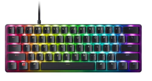 ラピッドトリガー 搭載 Razer(レイザー) Huntsman Mini Analog 小型 ゲーミングキーボード 60%レイアウト 英語 US配列 アナログオプティカルスイッチ 調整可能なアクチュエーション Chroma RGB 日本正規代理店保証品 RZ03-04340100-R3M1 Black