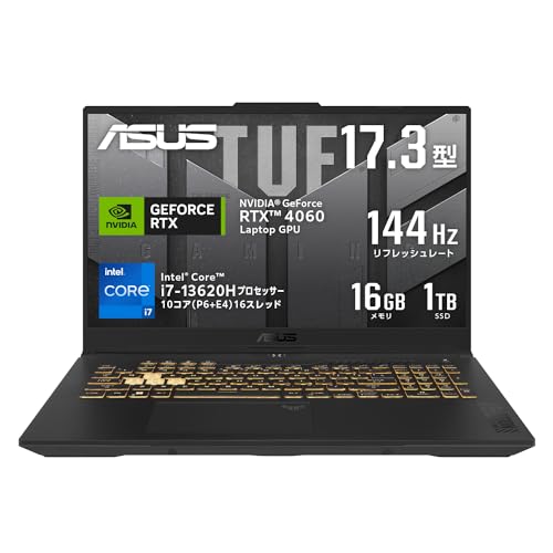 ASUS ߥ󥰥ΡPC TUF Gaming F17 FX707VV  17.3 RTX 4060 ƥ13 Core i7-13620H 16GB SSD1TB եå졼144Hz RGB ߥ͡ȥܡ Windows11 ưԽ Xbox Game Pass 3Ѹդ FX707VV-I7R4060A