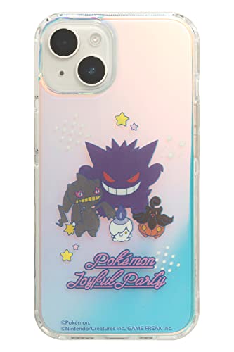 HIGHER ポケットモンスター/ポケモン iPhone 14/13 専用 ハイブリッド ケース (ゴーストタイプ) 透明 スマホケース クリアケース オーロラ 耐衝撃 抗菌 黄ばみにくい iphone14 iphone13