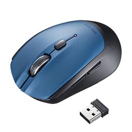 サンワサプライ ワイヤレスブルーLEDマウス 5ボタン ブルー MA-WB509BL