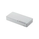 エレコム スイッチングハブ 8ポート 10/100Mbps マグネット付き 電源内蔵 EHC-F08PN-JW