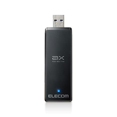 エレコム WiFi 無線LAN 子機 Wifi6 1201Mbps+574Mbps 5GHz 2.4GHz USB3.0 USB-A 11ax/ac/n/g/b/a ビームフォーミングZ対応 MU-MIMO対応 延長ケーブル付き(13cm)  ブラック WDC-X1201DU3-B