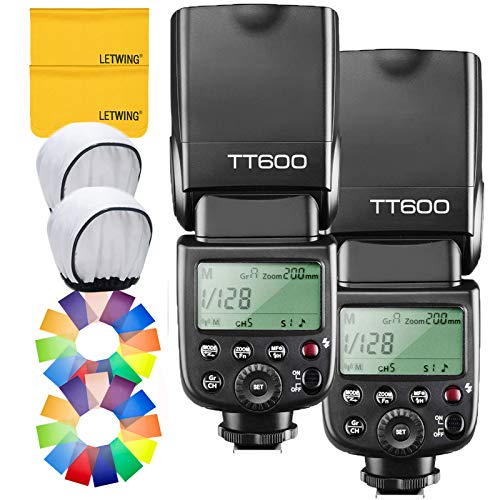 GODOX 正規代理店/日本語説明書付GODOX Thinklite TT600 フラッシュ スピードライト ストロボ 内蔵2.4G ワイヤレストリガ システム 1/8000S高速シンクロ Canon, Nikon, Pentax, Olympus DSLR カメラ対応 (2個入り) 並行輸入品