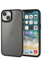エレコム iPhone 14 / 13 ケース 耐衝撃 米軍MIL規格 半透明 マット仕上げ ストラップホール付き ハイブリッドケース カメラ保護設計 ワイヤレス充電対応 指紋防止 ブラック PMWA22AHVCKBK