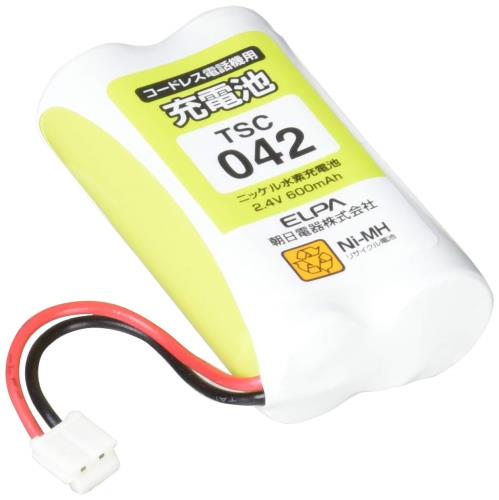 エルパ(ELPA) 電話機用充電池 ケンウッド同等品 電池パック 2.4V 600mAh ニッケル水素充電池 TSC-042