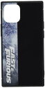 グルマンディーズ 『ワイルドスピード』 iPhone12 mini(5.4インチ)対応 スクエアガラスケース ロゴ FF-04A ブラック、グレー