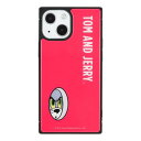 グルマンディーズ トムとジェリーFUNNY ART series iPhone13 mini/12 mini(5.4インチ)対応 スクエアガラスケース レッド TMJ-137RD