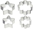 パール金属 ラフィネ ステンレス製 クッキー 抜き型 4個 セット スターMSフラワーMS D-6156
