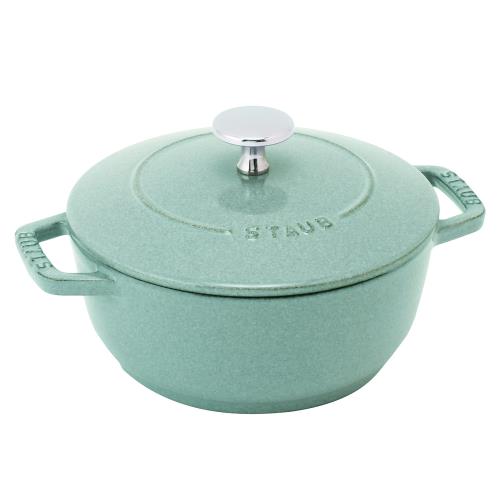staub ストウブ 「 ワナベ セージグリーン L 20cm 」 両手 鋳物 ホーロー 鍋 炊飯 3合 IH対応 シリアル..