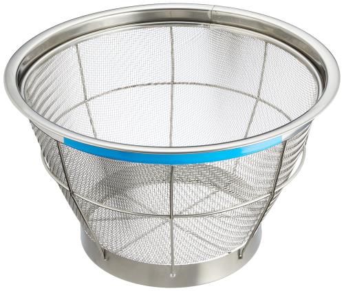 遠藤商事 業務用 TKG NEWマンモス カラー 深型ざる 27.5cm ブルー ステンレス 日本製 AZL4802