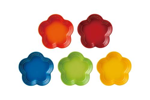ルクルーゼ(Le Creuset) 皿 フラワープレート LC(S) レインボー 耐熱 耐冷 電子レンジ オーブン 対応 5枚 入り オーブン皿 耐熱皿 日本正規販売品のサムネイル