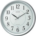 リズム(RHYTHM) 掛け時計 電波時計 アナログ 連続秒針 銀色 メタリック フィットウェーブプリミエ 8MY494SR19
