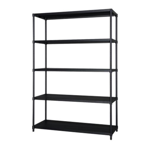アイリスオーヤマ ラック メタルラック パンチング 5段 ブラック 防サビ加工 幅120奥行46高さ178.5cm ポール径25mm スチールラック サビに強い 本体 CMR-P1218J