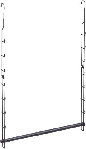 ベルカ(Belca) Belca 衣類収納 クローゼット吊り下げハンガー 伸縮タイプ 幅49~79奥行6.5高さ97.7cm ブラック 収納力アップ ハンガー CH-EX