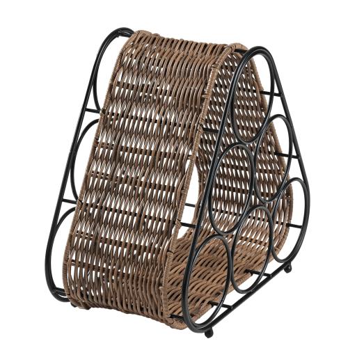 パール金属 ワインラック ワインボトルラック ワインホルダー 6本用 三角型 籐かご風 AZ-5629