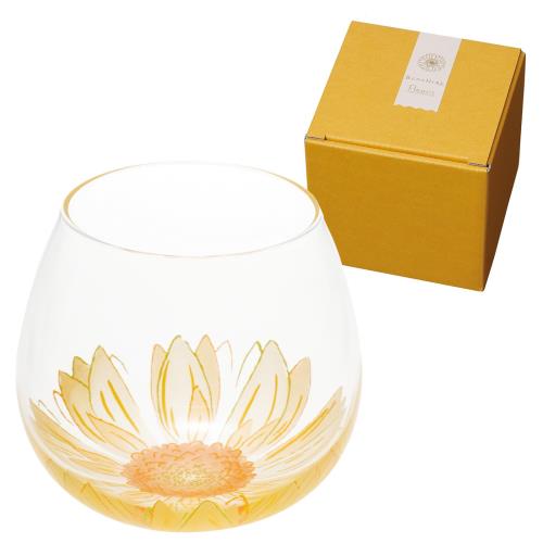 東洋佐々木ガラス BENEDIRE Fleurir ベネディーレ フルリール ゆらゆらグラス フルリール ひまわり柄 495ml 日本製 食洗機対応 花柄 丸い...