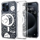 Spigen コラボレーション iPhone 15 Pro Max ケース 半透明 MagSafe対応 米軍MIL規格 ウルトラハイブリッドマグフィット ACS07567-XI11137 (フロストクリア/スマイル)