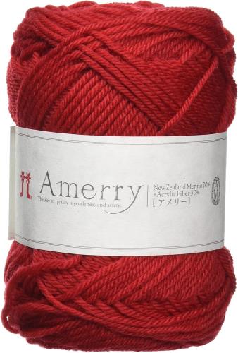 ハマナカ アメリー 毛糸 並太 Col.5 レッド 系 40g 約110m 5玉セット 2261 セット