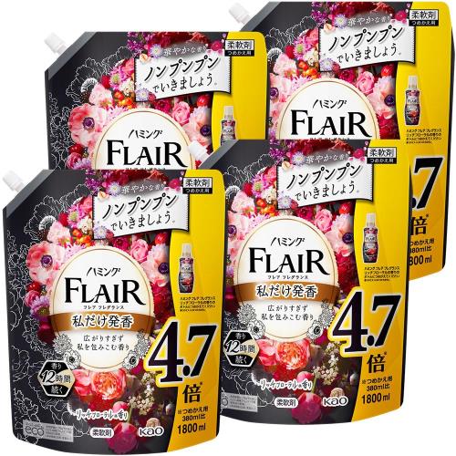 ケース販売ハミングフレアフレグランス 柔軟剤 広がりすぎず私を包みこむ香り リッチフローラルの香り 詰替え用 大容量 1800ml4個 ケース販売ハミングフレアフレグランス 柔軟剤 広がりすぎず私を包みこむ香り リッチフローラルの香り 詰替え用 大容量 1800ml4個